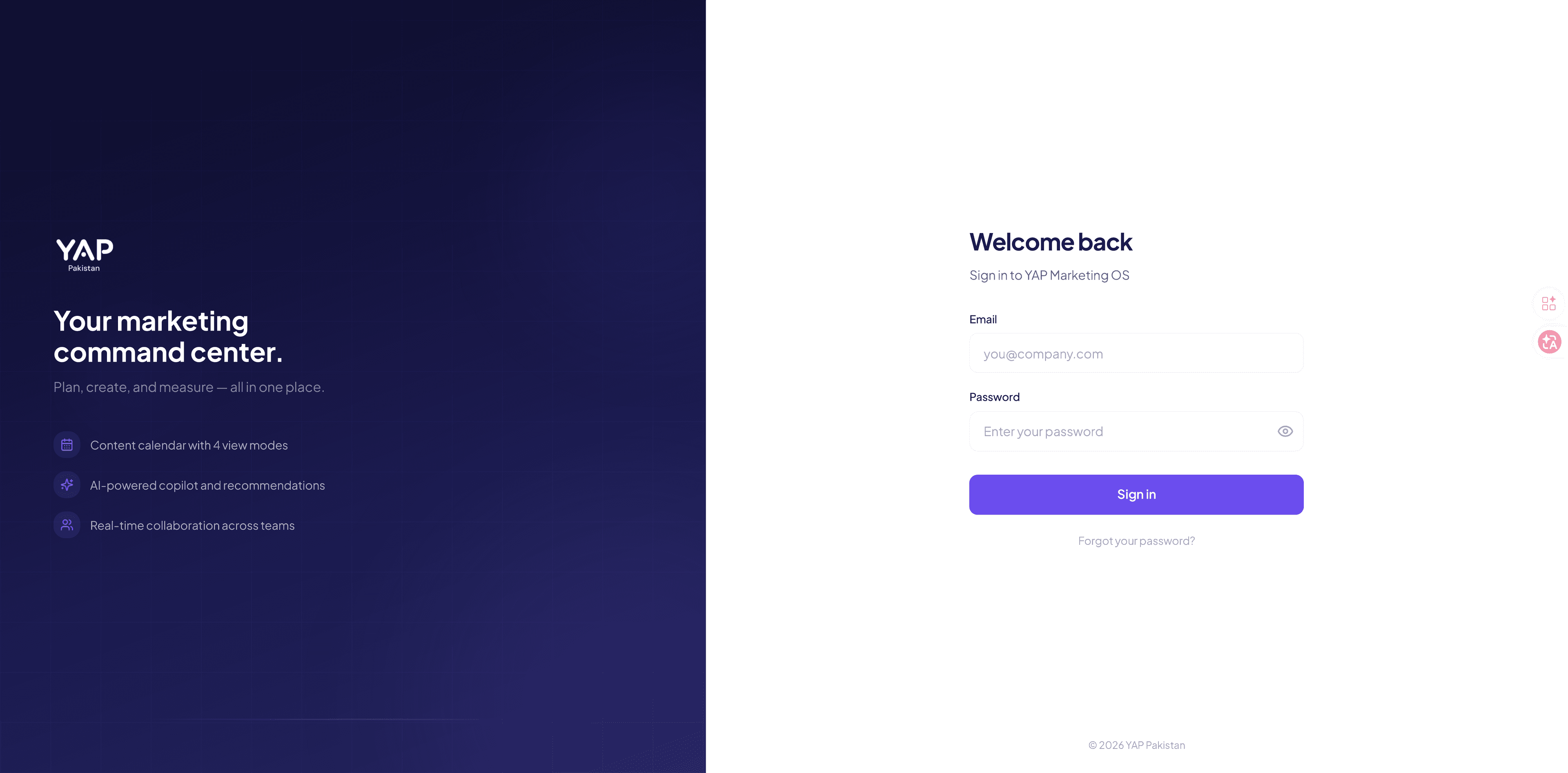 YAP Marketing OS screenshot
